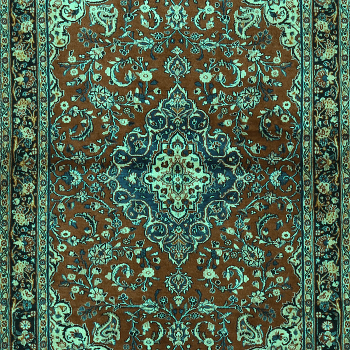 Machine Washable Persian Turquoise Traditional Area Rugs, wshtr2017turq