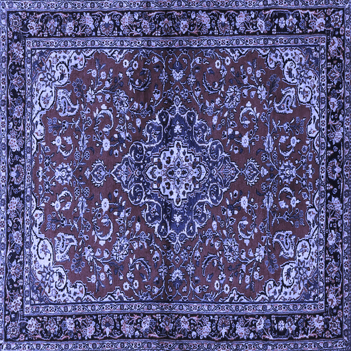 Square Machine Washable Persian Blue Traditional Rug, wshtr2017blu