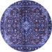 Round Persian Blue Traditional Rug, tr2017blu