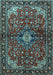 Machine Washable Persian Light Blue Traditional Rug, wshtr2017lblu