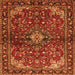 Round Machine Washable Persian Orange Traditional Area Rugs, wshtr2017org