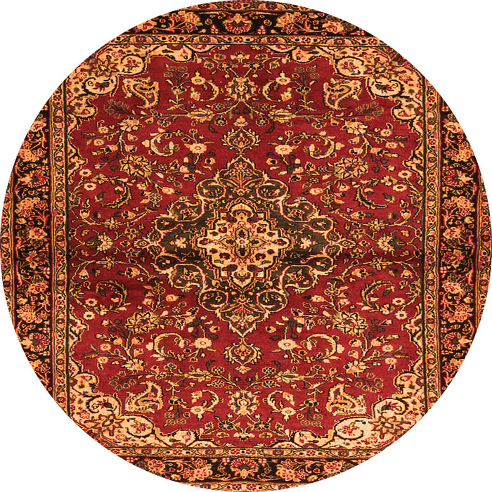 Square Persian Orange Traditional Rug, tr2017org