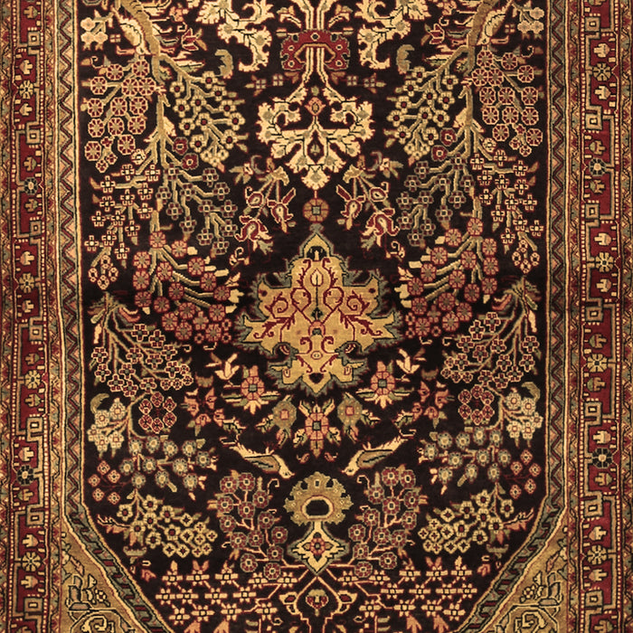 Machine Washable Persian Brown Traditional Rug, wshtr2018brn