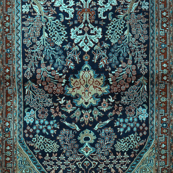 Machine Washable Persian Light Blue Traditional Rug, wshtr2018lblu