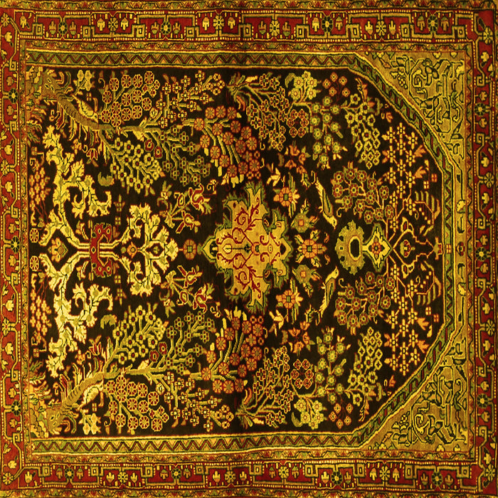 Square Persian Yellow Traditional Rug, tr2018yw