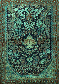 Persian Turquoise Traditional Rug, tr2018turq