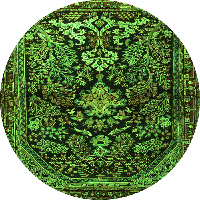 Machine Washable Persian Green Traditional Area Rugs, wshtr2018grn