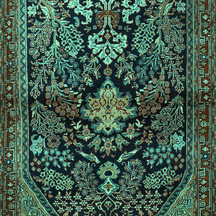 Machine Washable Persian Turquoise Traditional Area Rugs, wshtr2018turq