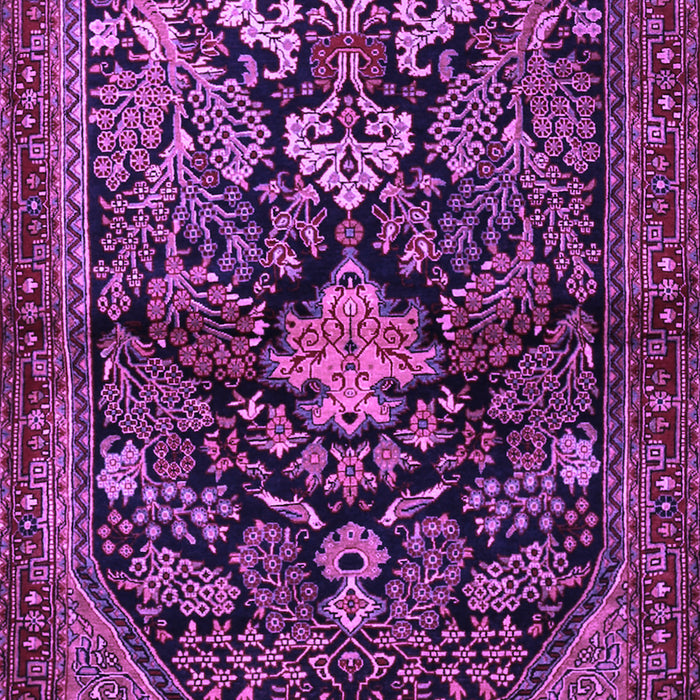 Machine Washable Persian Purple Traditional Area Rugs, wshtr2018pur
