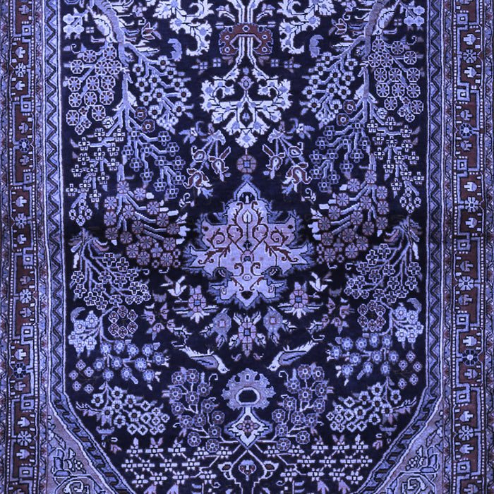 Machine Washable Persian Blue Traditional Rug, wshtr2018blu