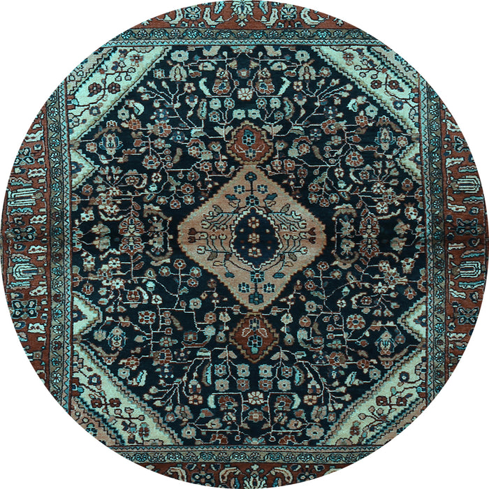 Round Persian Light Blue Traditional Rug, tr2019lblu