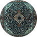 Round Persian Light Blue Traditional Rug, tr2019lblu