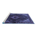 Sideview of Machine Washable Persian Blue Traditional Rug, wshtr2019blu