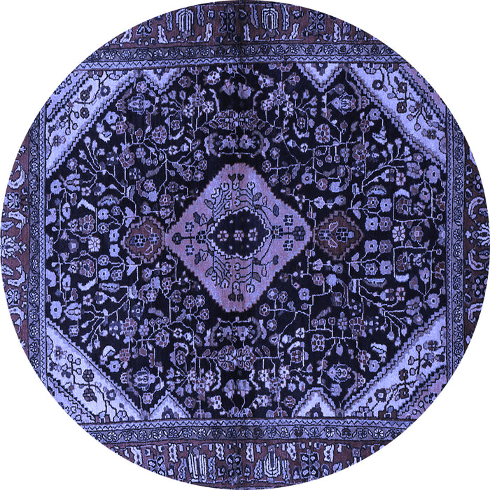 Round Persian Blue Traditional Rug, tr2019blu