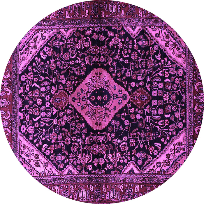 Round Persian Purple Traditional Rug, tr2019pur