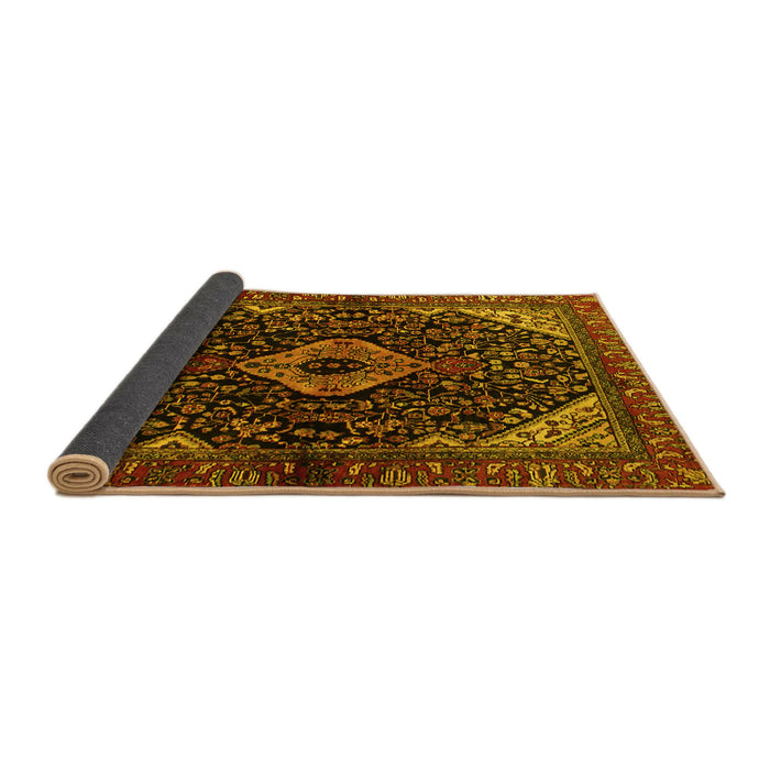 Sideview of Persian Yellow Traditional Rug, tr2019yw