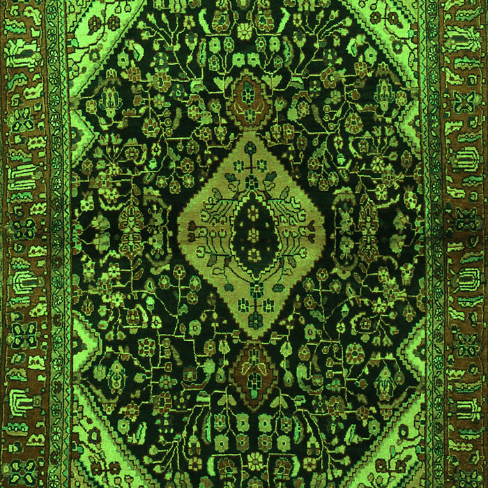 Serging Thickness of Machine Washable Persian Green Traditional Area Rugs, wshtr2019grn