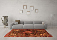 Machine Washable Persian Orange Traditional Rug, wshtr2019org