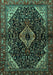 Machine Washable Persian Turquoise Traditional Area Rugs, wshtr2019turq