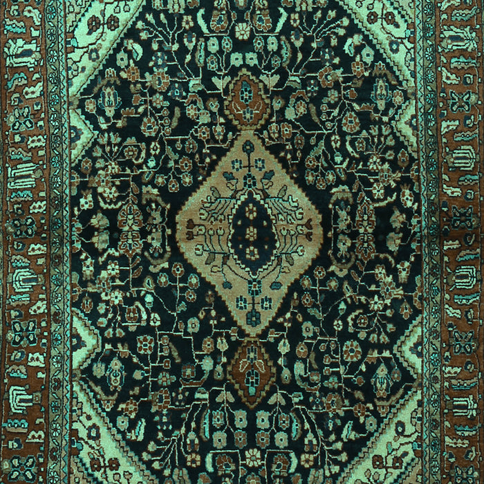 Machine Washable Persian Turquoise Traditional Area Rugs, wshtr2019turq