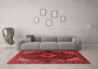 Machine Washable Persian Red Traditional Rug, wshtr2019red