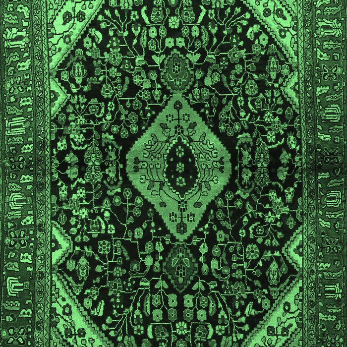 Machine Washable Persian Emerald Green Traditional Area Rugs, wshtr2019emgrn