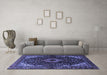 Machine Washable Persian Blue Traditional Rug in a Living Room, wshtr2019blu