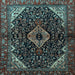 Square Machine Washable Persian Light Blue Traditional Rug, wshtr2019lblu