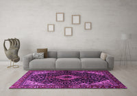 Machine Washable Persian Purple Traditional Rug, wshtr2019pur