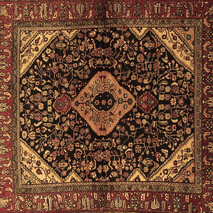 Square Machine Washable Persian Brown Traditional Rug, wshtr2019brn