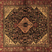 Square Machine Washable Persian Brown Traditional Rug, wshtr2019brn