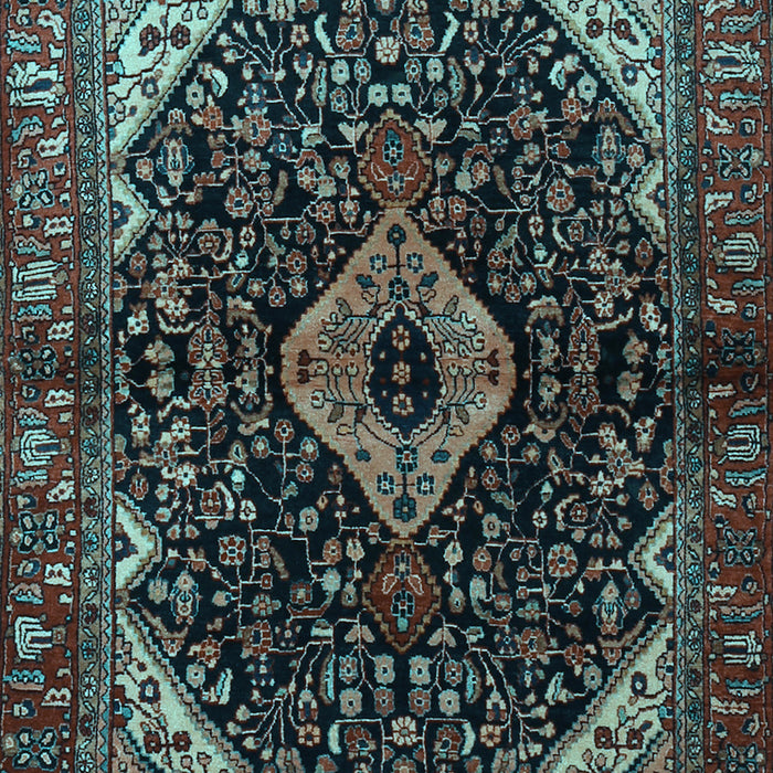 Machine Washable Persian Light Blue Traditional Rug, wshtr2019lblu