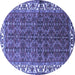 Round Persian Blue Traditional Rug, tr201blu