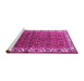 Sideview of Machine Washable Persian Pink Traditional Rug, wshtr201pnk