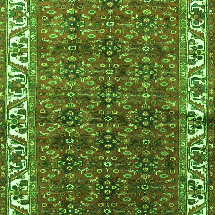 Serging Thickness of Machine Washable Persian Green Traditional Area Rugs, wshtr201grn