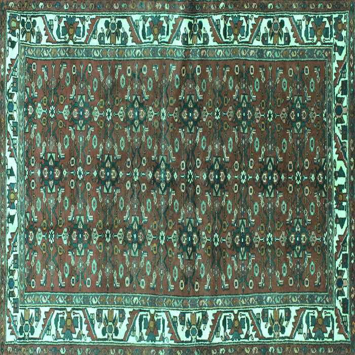 Square Persian Turquoise Traditional Rug, tr201turq