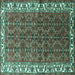 Square Persian Turquoise Traditional Rug, tr201turq