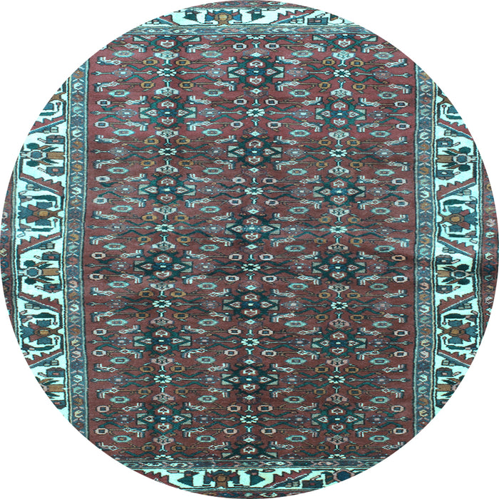 Round Persian Light Blue Traditional Rug, tr201lblu