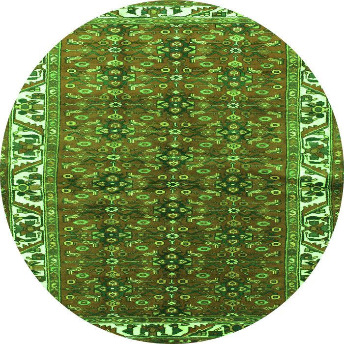Square Persian Green Traditional Rug, tr201grn