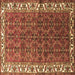 Square Persian Brown Traditional Rug, tr201brn