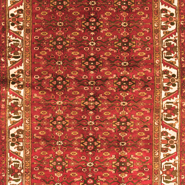 Serging Thickness of Machine Washable Persian Orange Traditional Area Rugs, wshtr201org