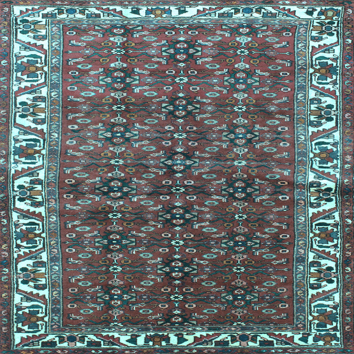 Square Machine Washable Persian Light Blue Traditional Rug, wshtr201lblu