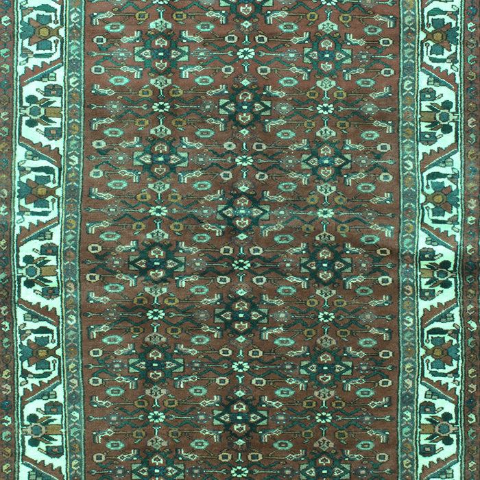 Machine Washable Persian Turquoise Traditional Area Rugs, wshtr201turq