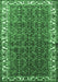 Machine Washable Persian Emerald Green Traditional Area Rugs, wshtr201emgrn