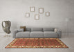 Machine Washable Persian Brown Traditional Rug in a Living Room,, wshtr201brn