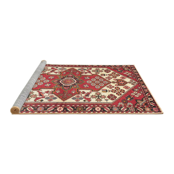 Sideview of Machine Washable Traditional Red Rug, wshtr202
