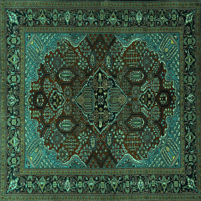 Square Persian Turquoise Traditional Rug, tr2020turq