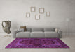 Machine Washable Persian Purple Traditional Area Rugs in a Living Room, wshtr2020pur