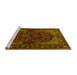 Sideview of Machine Washable Persian Yellow Traditional Rug, wshtr2020yw