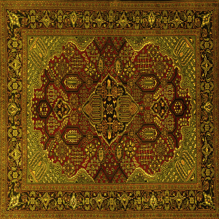 Square Persian Yellow Traditional Rug, tr2020yw